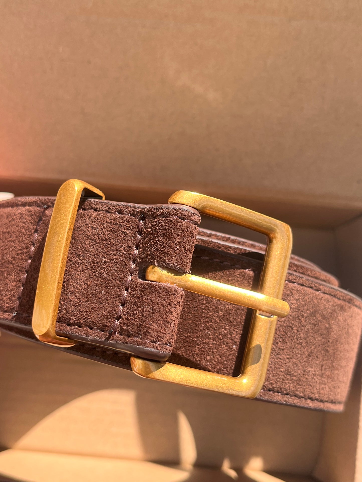 Fool's Gold Brown Suede Belt