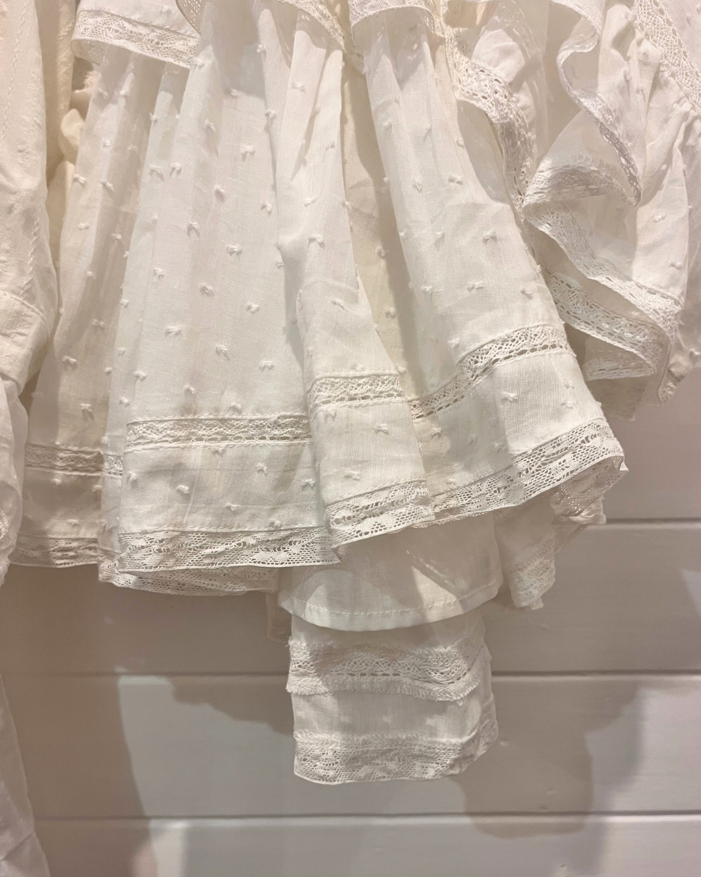 Western White Ruffled Layer Dress