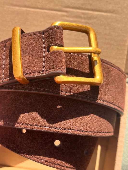 Fool's Gold Brown Suede Belt