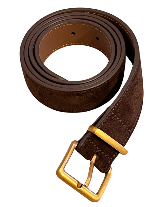 Fool's Gold Brown Suede Belt