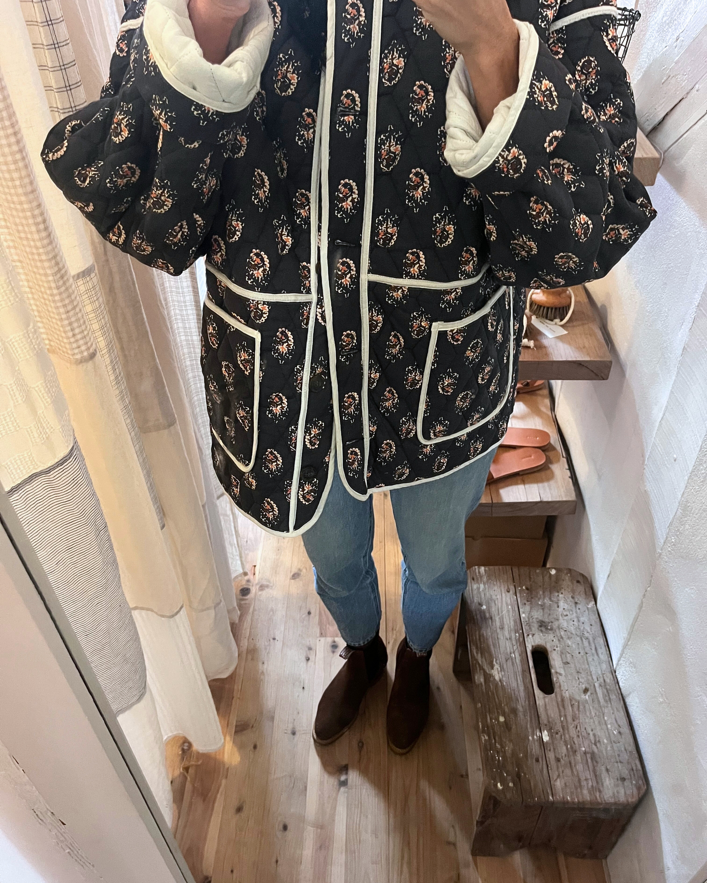 Black Dahlia Quilted Cotton Jacket