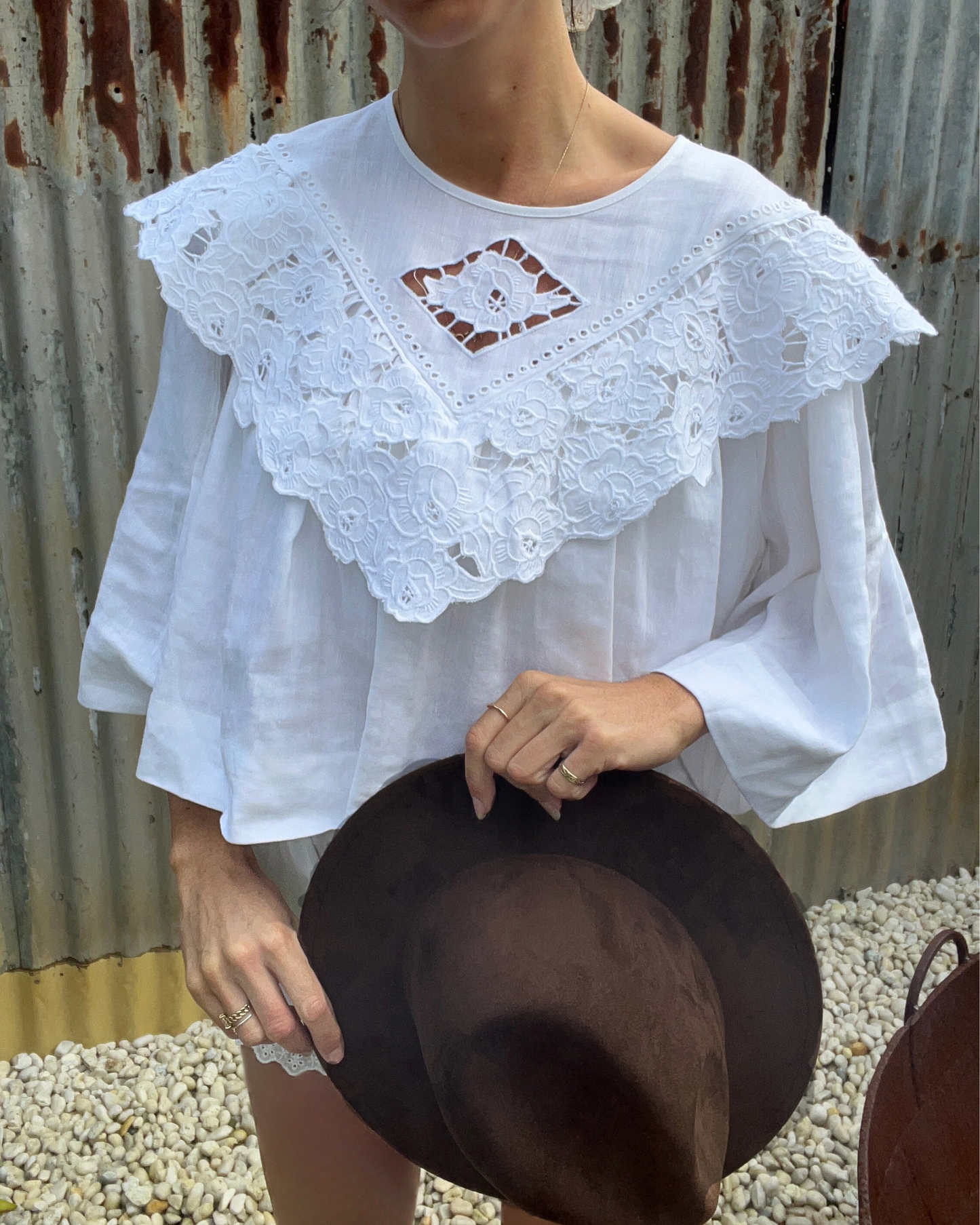 One Hundred Years White Lace Top