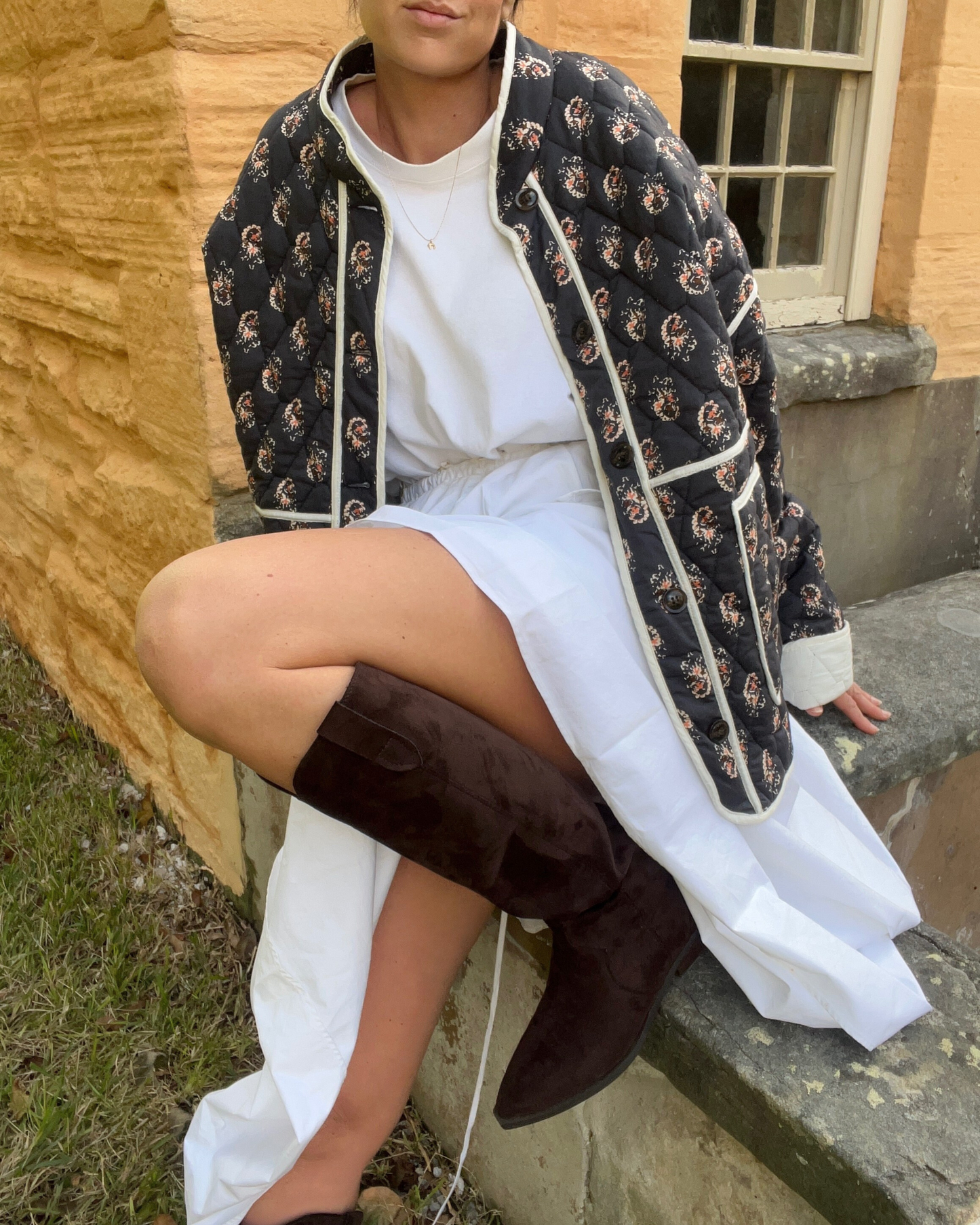 Black Dahlia Quilted Cotton Jacket