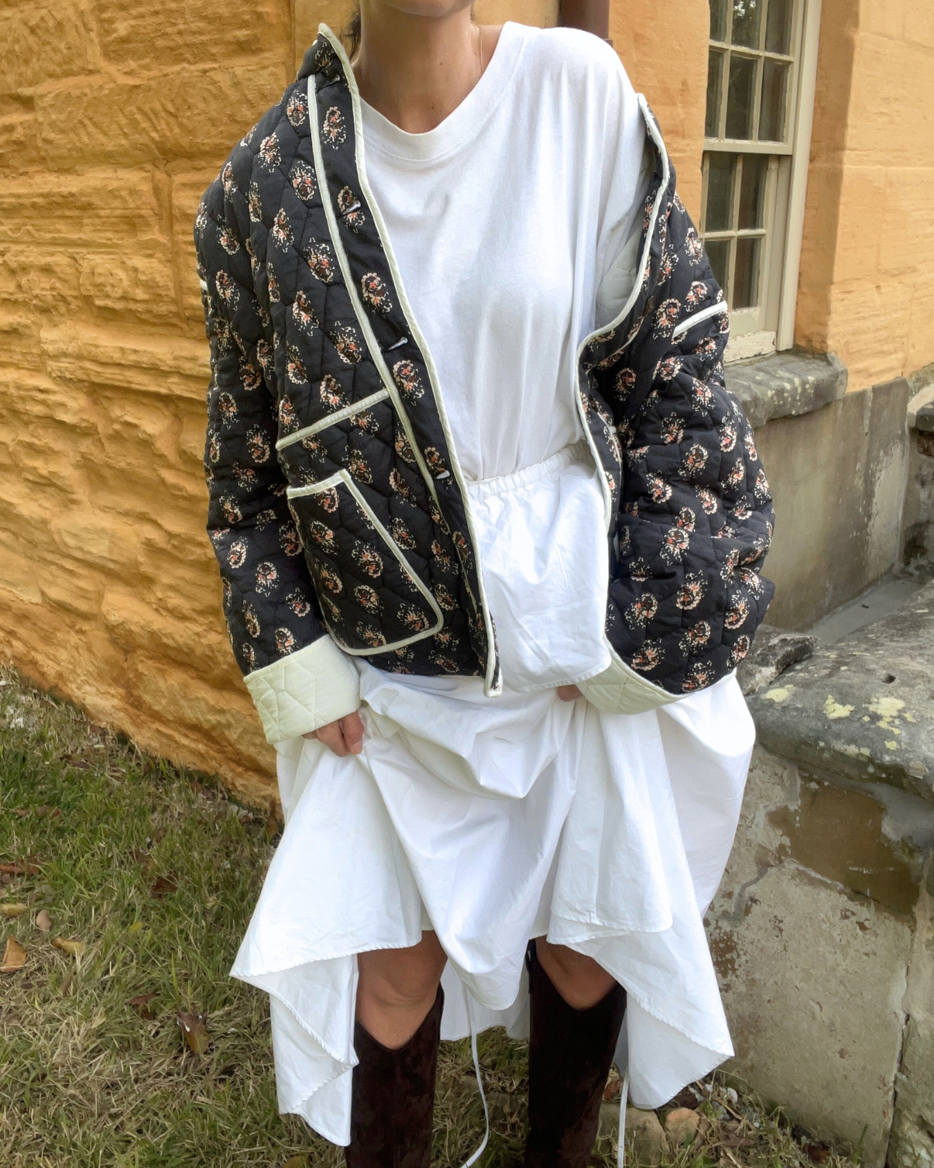 Black Dahlia Quilted Cotton Jacket