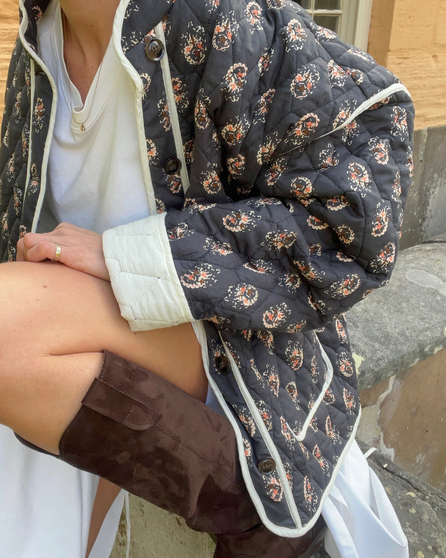 Black Dahlia Quilted Cotton Jacket
