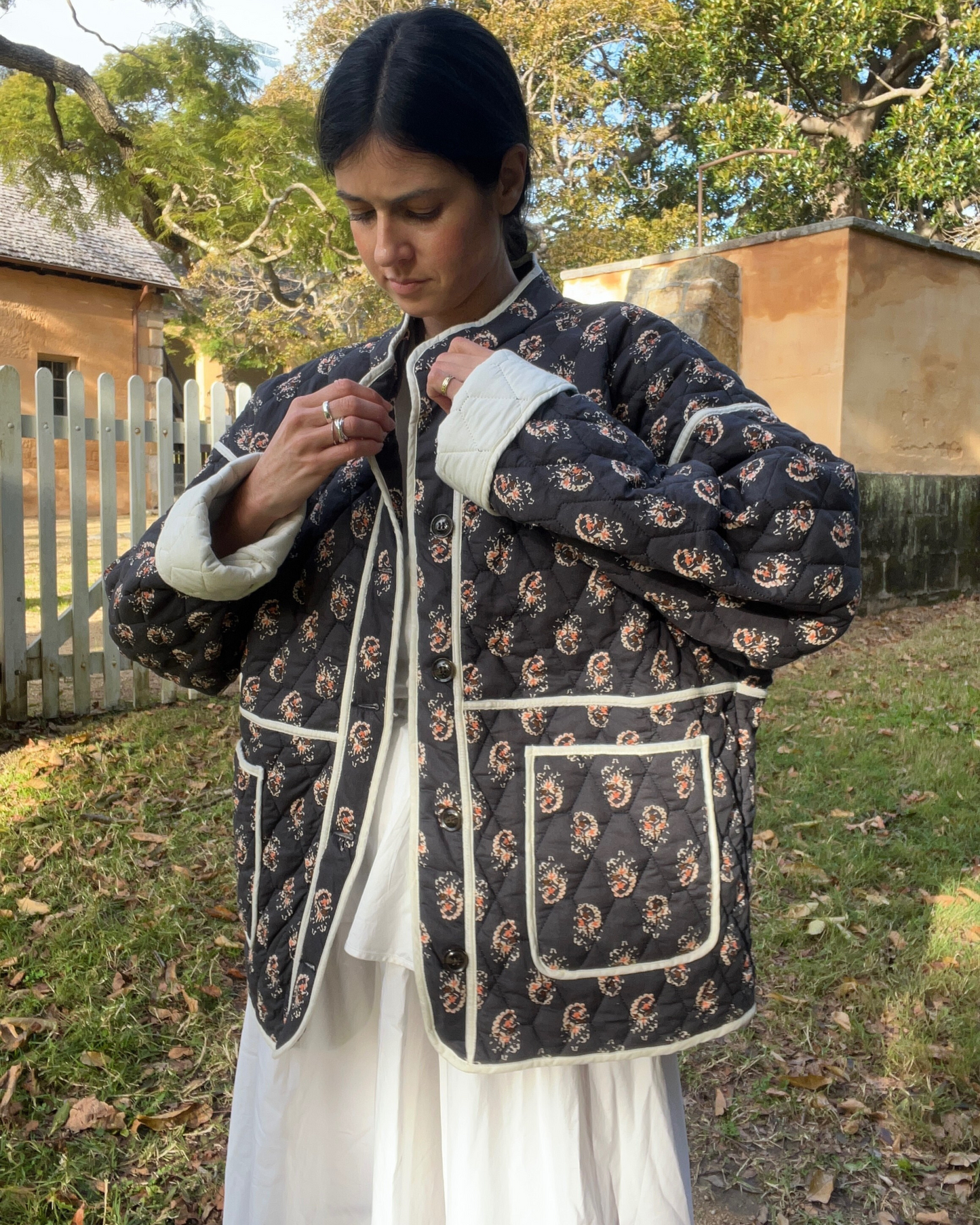 Black Dahlia Quilted Cotton Jacket